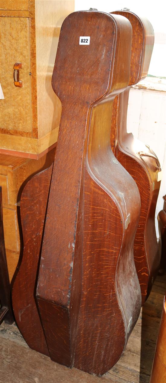 2 oak cello cases